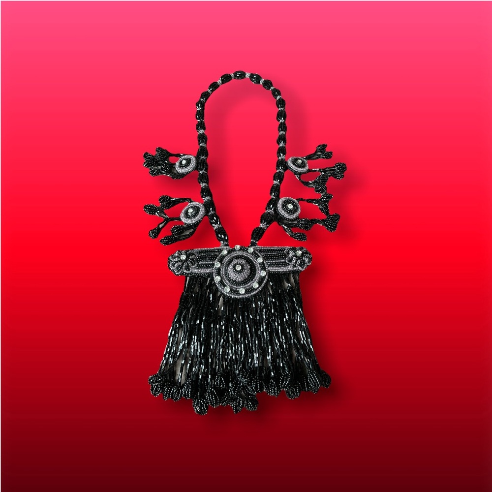 Handcrafted In Morocco Statement Beaded Necklace - image 4